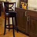 Lavish Home Lavish Home 75-PB29W Swivel Wood Bar Stool with Back; Dark Wood Finish 75-PB29W